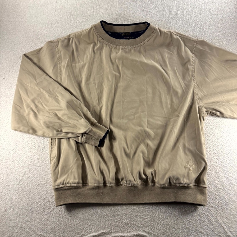 Tommy Hilfiger Golf Windbreaker Men XXL Tan Pullover Vintage Yellow Pages Logo